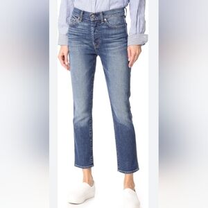 7 for all Mankind Edie Jeans High Rise Straight Ankle Button Fly 7FAMK